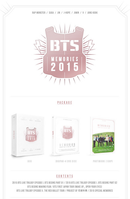 BTS MEMORIES OF 2015