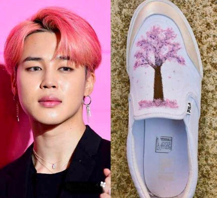 BTS Jimin, customized sneakers full of 'Cherry Blossom Emotions'..."Amazing dexterity."