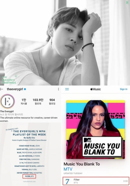 BTS Jimin 'Filter', selected as the only Korean song on the playlist of the U.S. Forbes media