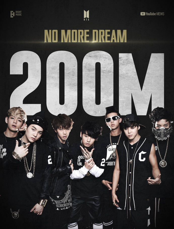 BTS 200 million views, 20th record with "No More Dream" music video